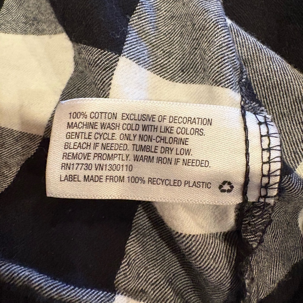Wondershop Black and White buffalo check/red piping  Pajama Set women’s XS - Picture 13 of 16